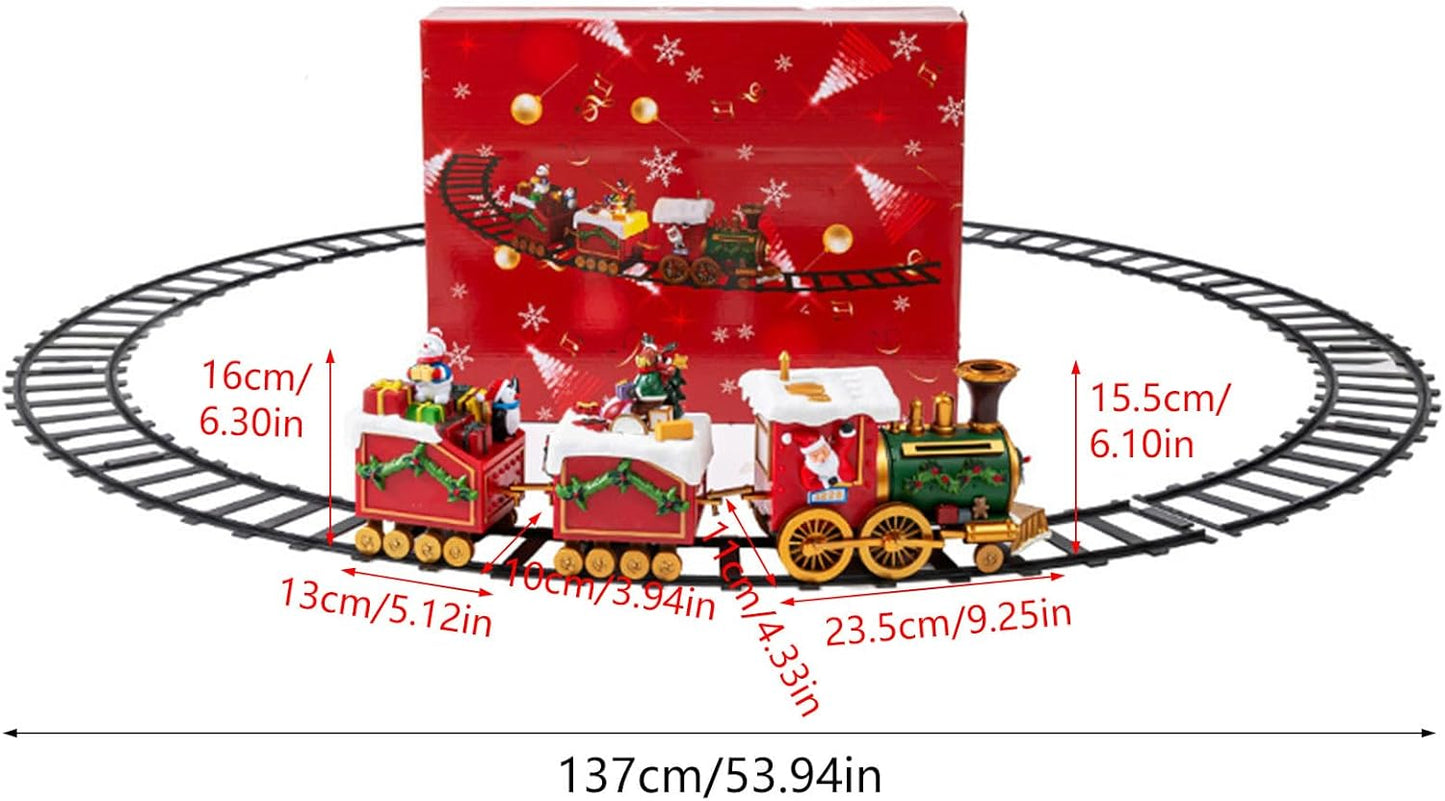 Christmas Locomotive Toy Train Set for Christmas Tree Decoration Santa Train Train with Music and Light Party Supplies