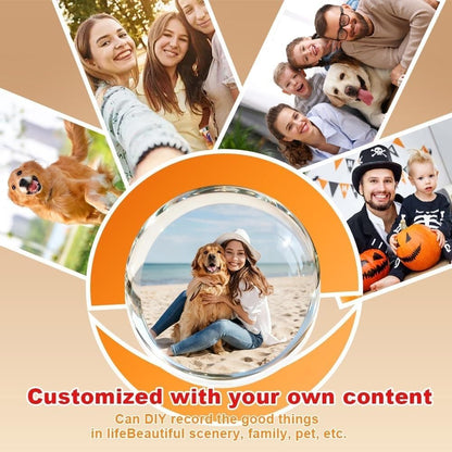 Christmas Memory Orb, Xmas Memory Sphere Ultrasound Ornament, Electronic Crystal Ball Video Player, WiFi 3D Orbs Ball, Uploadable Videos &Photos(Black,Ordinary)