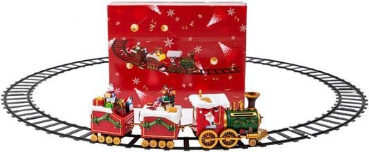 Christmas Locomotive Toy Train Set for Christmas Tree Decoration Santa Train Train with Music and Light Party Supplies
