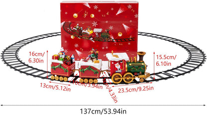 Christmas Locomotive Toy Train Set for Christmas Tree Decoration Santa Train Train with Music and Light Party Supplies