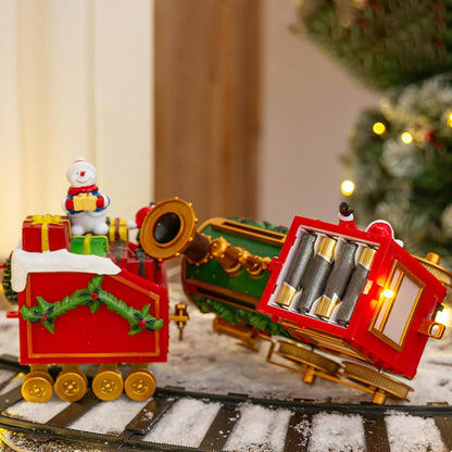 Christmas Locomotive Toy Train Set for Christmas Tree Decoration Santa Train Train with Music and Light Party Supplies