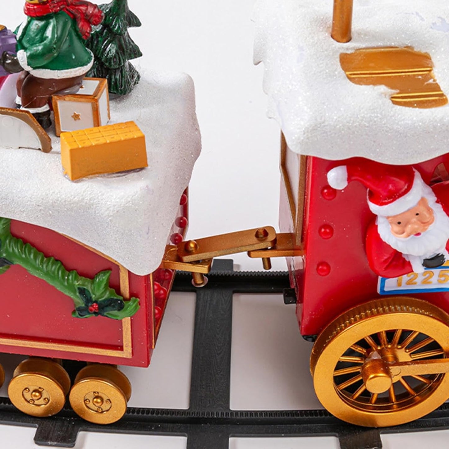 Christmas Locomotive Toy Train Set for Christmas Tree Decoration Santa Train Train with Music and Light Party Supplies
