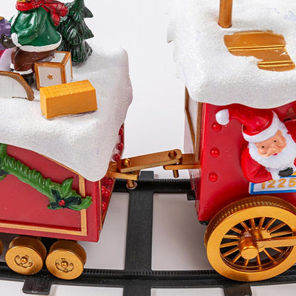 Christmas Locomotive Toy Train Set for Christmas Tree Decoration Santa Train Train with Music and Light Party Supplies