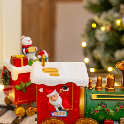 Christmas Locomotive Toy Train Set for Christmas Tree Decoration Santa Train Train with Music and Light Party Supplies