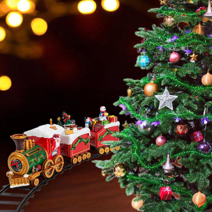 Christmas Locomotive Toy Train Set for Christmas Tree Decoration Santa Train Train with Music and Light Party Supplies