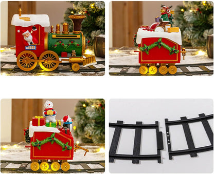 Christmas Locomotive Toy Train Set for Christmas Tree Decoration Santa Train Train with Music and Light Party Supplies