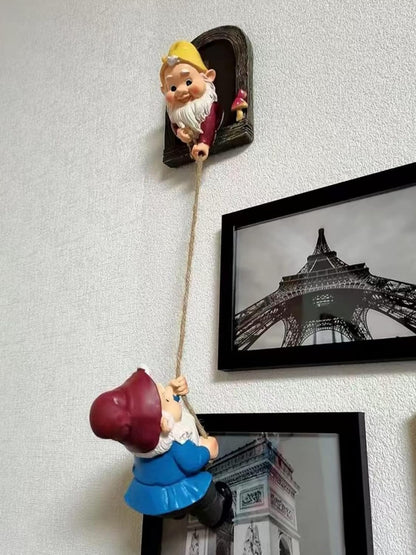 Garden Gnome Statue,Climbing Elves Sculpture,Outdoor Fairy Door Figurines,Fairy Hanging Decor,Tree Hugger Perfect for Garden Lovers Lawn, Patio,Yard Decor,Tree Peeker