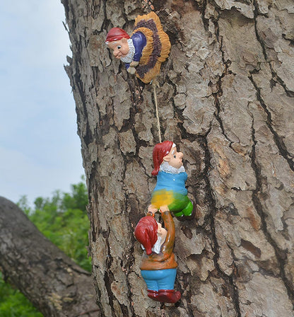 Garden Gnome Statue,Climbing Elves Sculpture,Outdoor Fairy Door Figurines,Fairy Hanging Decor,Tree Hugger Perfect for Garden Lovers Lawn, Patio,Yard Decor,Tree Peeker