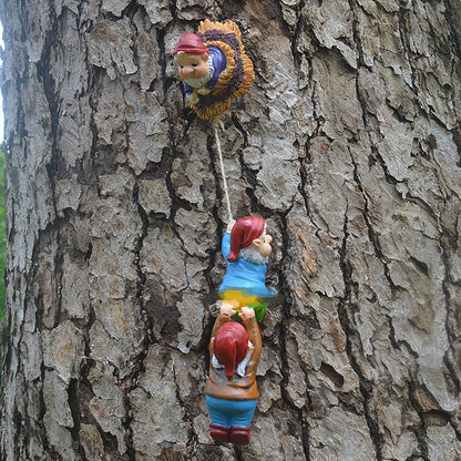 Garden Gnome Statue,Climbing Elves Sculpture,Outdoor Fairy Door Figurines,Fairy Hanging Decor,Tree Hugger Perfect for Garden Lovers Lawn, Patio,Yard Decor,Tree Peeker