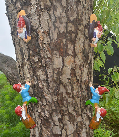 Garden Gnome Statue,Climbing Elves Sculpture,Outdoor Fairy Door Figurines,Fairy Hanging Decor,Tree Hugger Perfect for Garden Lovers Lawn, Patio,Yard Decor,Tree Peeker