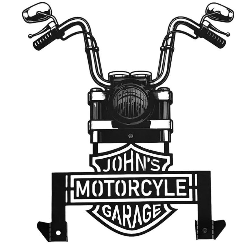 PLTZCRAFT Custom Motorcycle Helmet Holder Metal Art, Personalized Motorcycle Sign, Motorbike Gifts for Men, Guy, Fathers Day, Boyfriend, Dads, Biker Lovers Helmet Gift