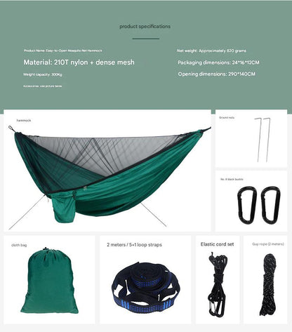 Onewind 11ft Camping Hammock with Mosquito Net and Structure Ridgeline, Lightweight Portable Hammock with 12ft Tree Straps Ideal for Outdoor Hiking Backpacking, OD Green